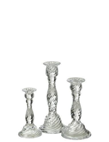 Porte-bougie en verre transparent Nono grandJ-Line