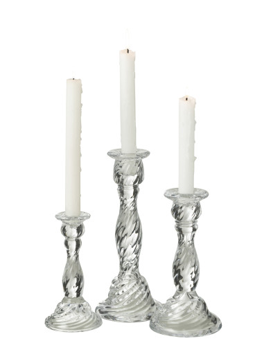 Porte-bougie en verre transparent Nono grandJ-Line