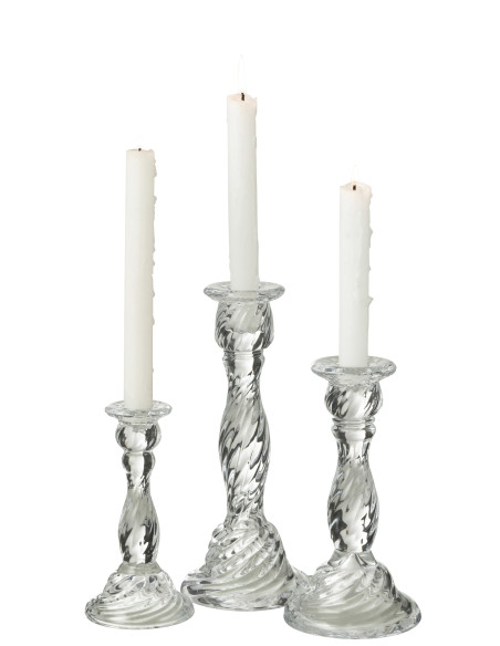 Porte-bougie en verre transparent Nono grandJ-Line