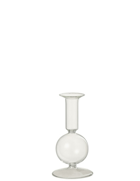 Porte-bougie 1 sphère en verre transparent petitJ-Line