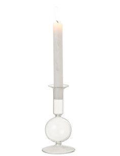 Porte-bougie 1 sphère en verre transparent petitJ-Line 2