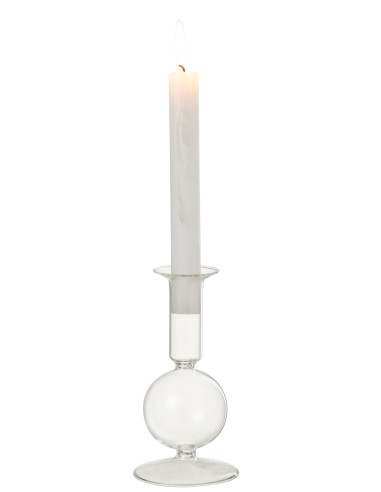 Porte-bougie 1 sphère en verre transparent petitJ-Line