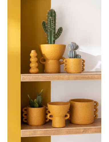 Porte-bougie en céramique orange joyeuxJ-Line