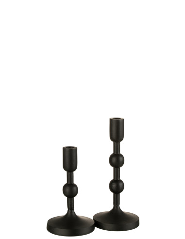 Porte-bougie Boules Aluminium Noir GrandJ-Line