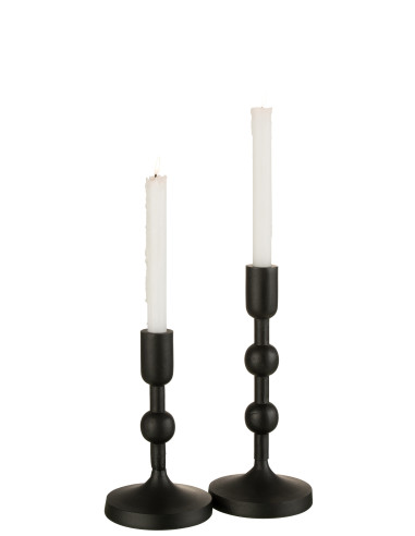 Porte-bougie Boules Aluminium Noir GrandJ-Line