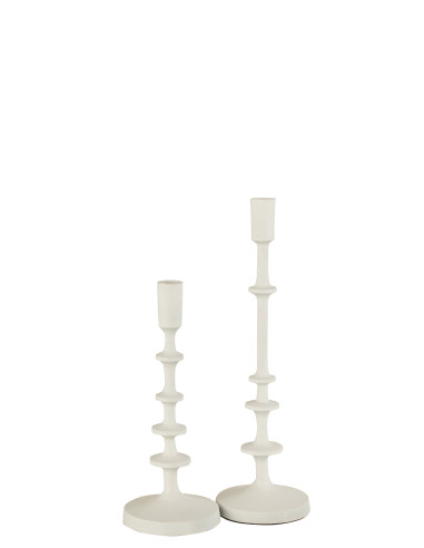 Porte-bougie Izy en aluminium blanc, grandJ-Line