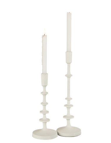 Porte-bougie Izy en aluminium blanc, grandJ-Line