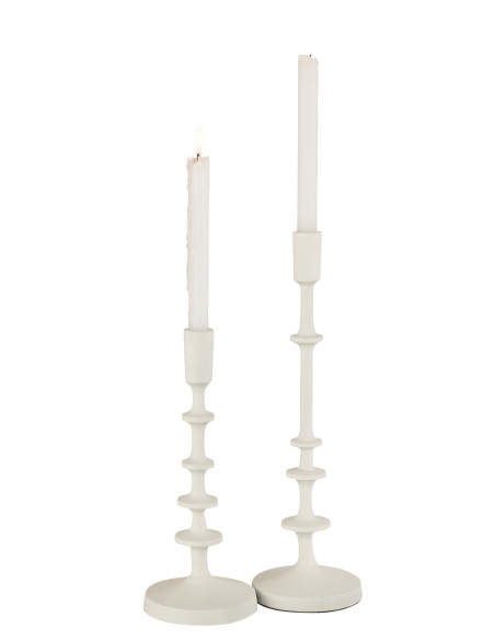 Porte-bougie Izy en aluminium blanc, grandJ-Line