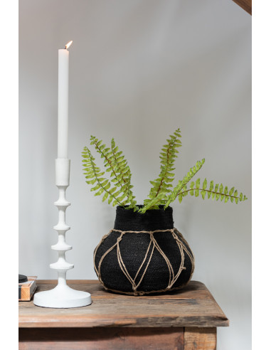 Porte-bougie Izy en aluminium blanc, grandJ-Line