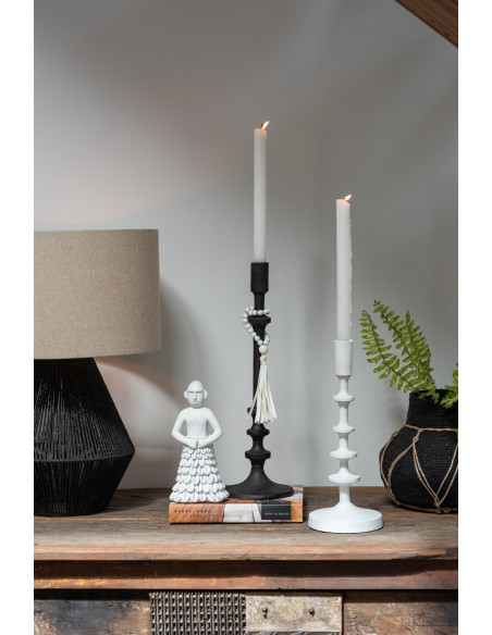 Porte-bougie Izy en aluminium blanc, grandJ-Line