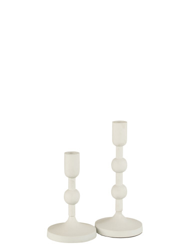 Porte-bougie Boules Aluminium Blanc GrandJ-Line
