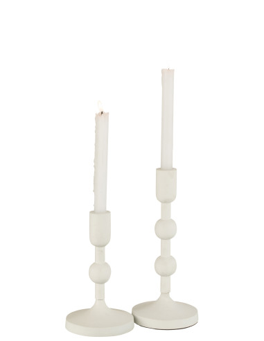 Porte-bougie Boules Aluminium Blanc GrandJ-Line