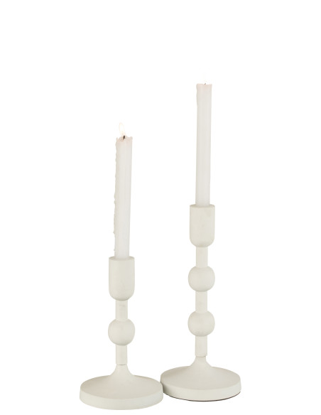 Porte-bougie Boules Aluminium Blanc GrandJ-Line