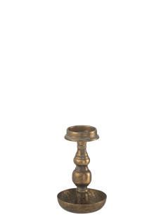 Porte-bougie en métal antique doréJ-Line