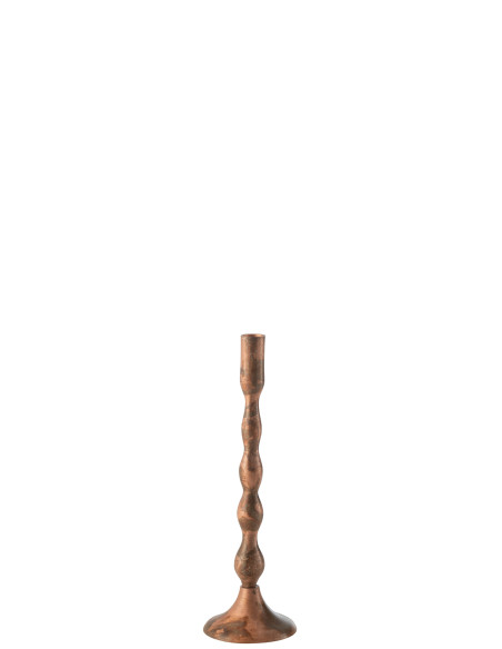 Porte-bougie en métal cuivré de taille moyenneJ-Line