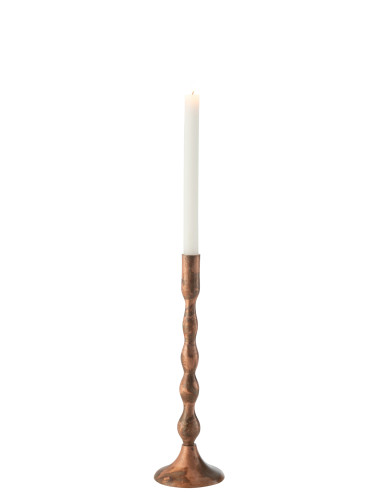 Porte-bougie en métal cuivré de taille moyenneJ-Line