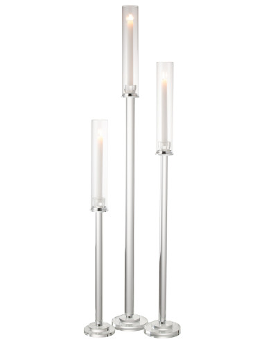 Porte-bougie en verre transparent Moira grandJ-Line