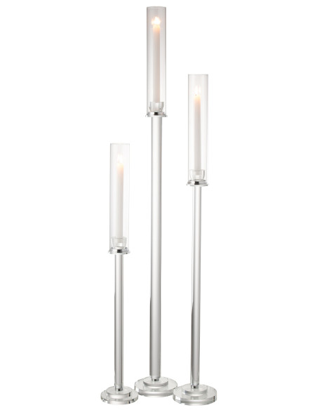 Porte-bougie en verre transparent Moira grandJ-Line