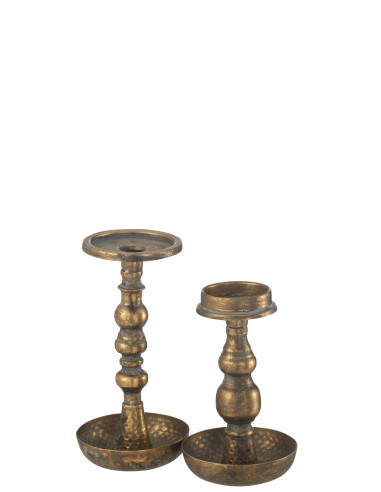 Porte-bougie en métal doré JereJ-Line