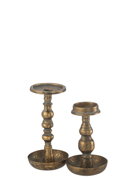 Porte-bougie en métal doré JereJ-Line