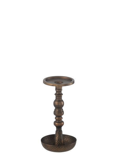 Porte-bougie en métal brun JereJ-Line