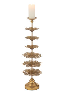 Porte-bougie en métal doré de grande tailleJ-Line 2