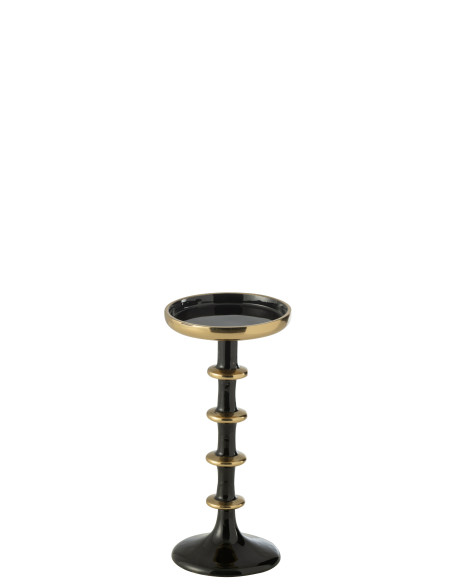 Porte-bougie Boule Métal Noir/Or PetitJ-Line