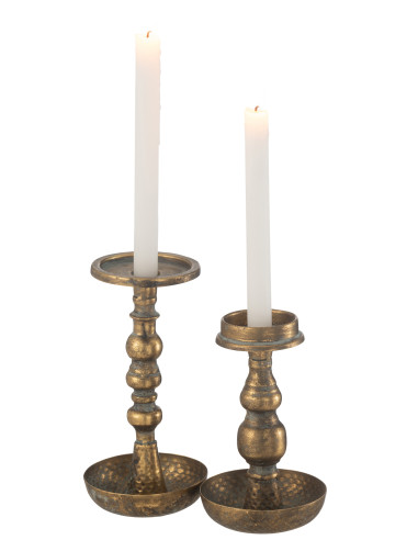 Porte-bougie en métal doré JereJ-Line