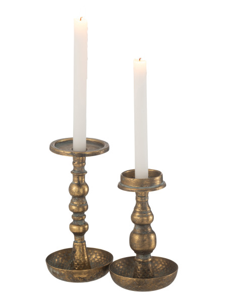 Porte-bougie en métal doré JereJ-Line