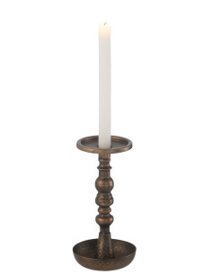 Porte-bougie en métal brun JereJ-Line 2