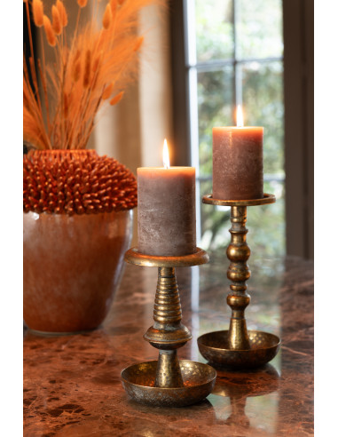 Porte-bougie en métal doré JereJ-Line