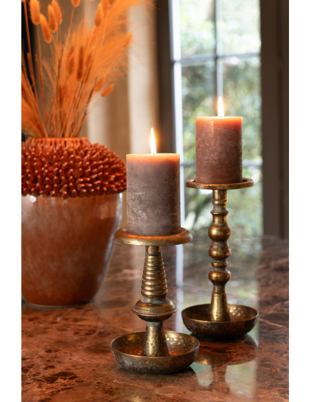 Porte-bougie en métal doré JereJ-Line