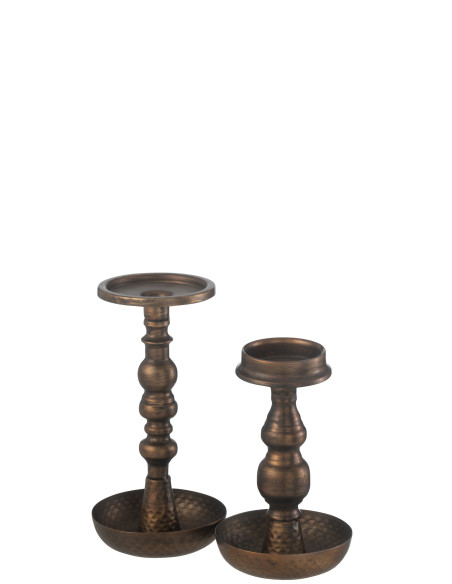 Porte-bougie en métal brun JereJ-Line