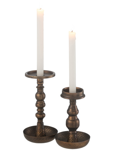 Porte-bougie en métal brun JereJ-Line