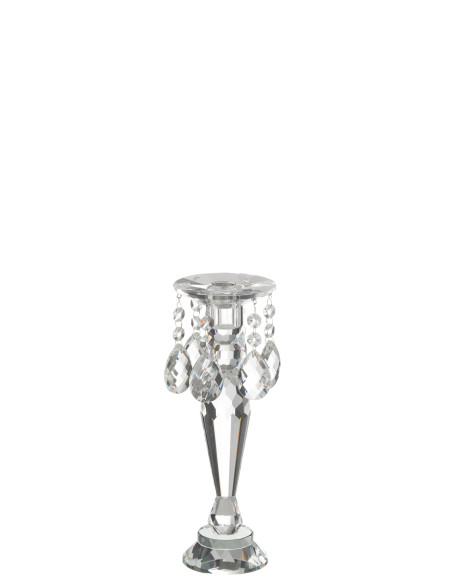 Porte-bougie Louise en cristal transparent grandJ-Line