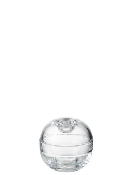 Porte-bougie en verre transparent.J-Line