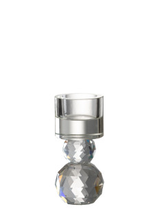 Porte-bougie en verre cristal transparentJ-Line