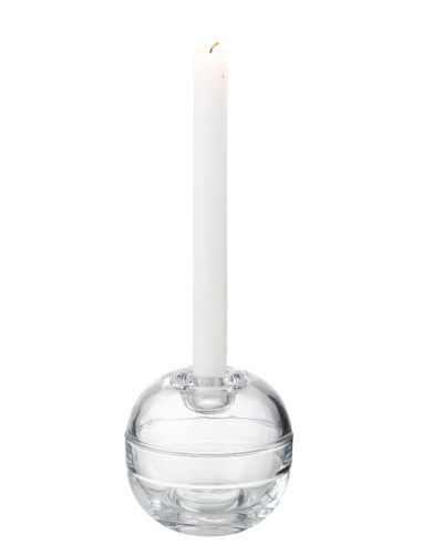 Porte-bougie en verre transparent.J-Line