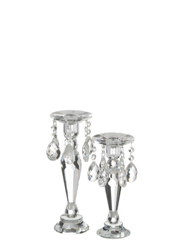 Porte-bougie Louise en cristal transparent grandJ-Line