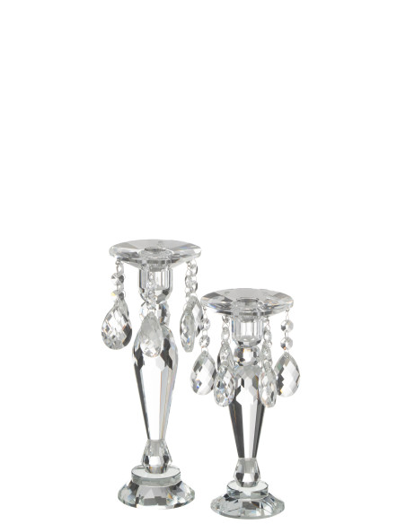 Porte-bougie Louise en cristal transparent grandJ-Line