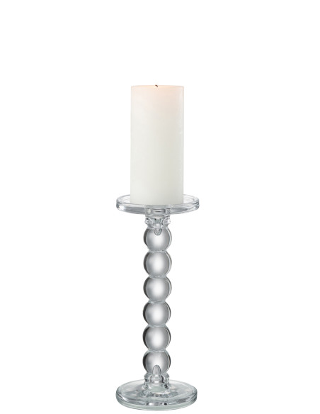 Porte-bougie en verre transparent de grande tailleJ-Line