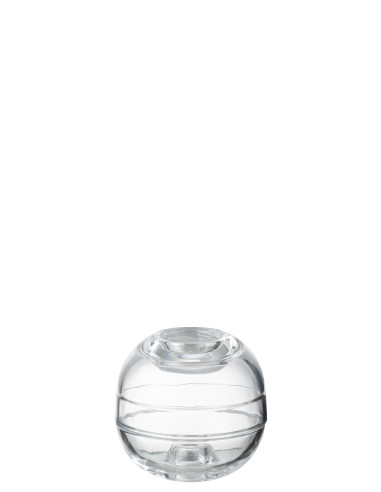 Porte-bougie en verre transparent.J-Line