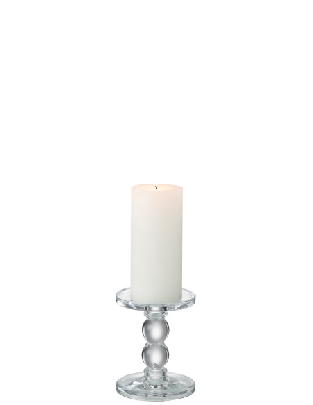 Porte-bougie en verre transparent petitJ-Line