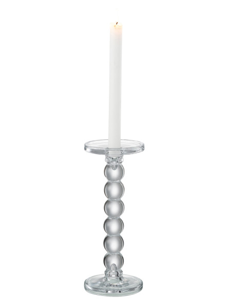 Porte-bougie en verre transparent de grande tailleJ-Line
