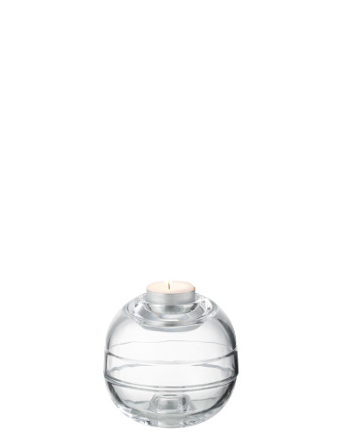 Porte-bougie en verre transparent.J-Line