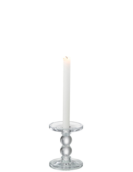 Porte-bougie en verre transparent petitJ-Line