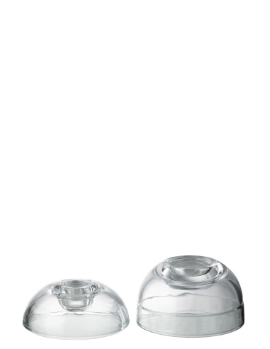 Porte-bougie en verre transparent.J-Line