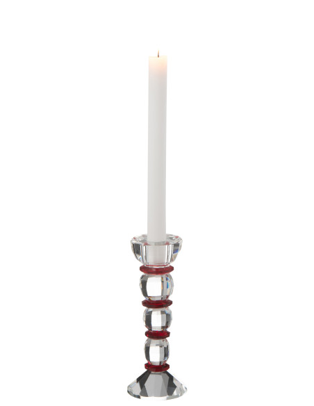 Porte-bougie Annie Crystal Rouge/Transparent PetitJ-Line