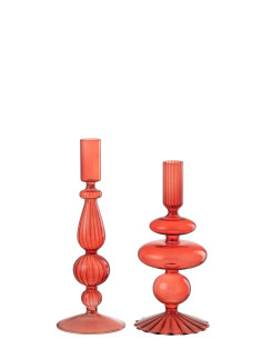Porte-bougie Bollen Mix Verre RougeJ-Line