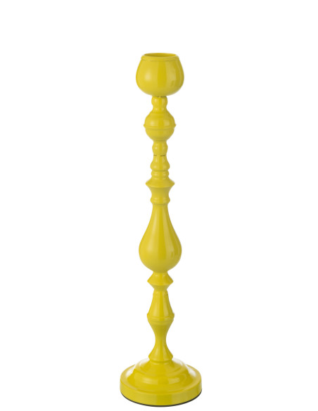 Porte-bougie Monarchie en métal jaune grandJ-Line